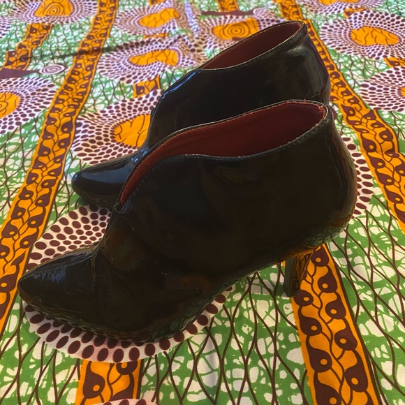 Black Patent Heeled Bootie - Picture 2 of 5